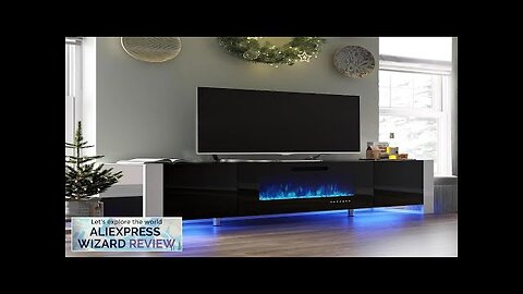 80" Fireplace TV Stand with 40" Electric Fireplace High Gloss Entertainment Center Review