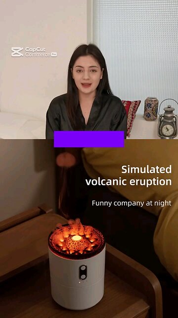 Volcanic Flame Aroma Essential Oil Diffuser USB Portable Jellyfish Air Humidifier Night Light