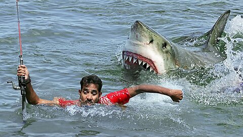 Shark Attack on Fishing Boats: The Ultimate Great White Encounter"