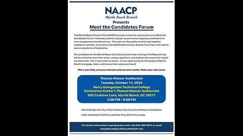 NAACP Myrtle Beach Candidates Night