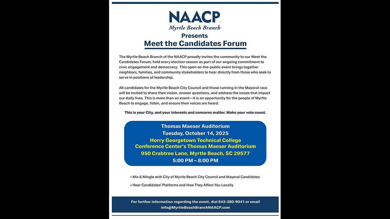 NAACP Myrtle Beach Candidates Night