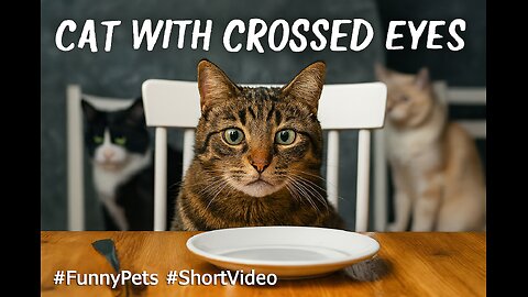 Crossed Eyes Cat Dinner Table