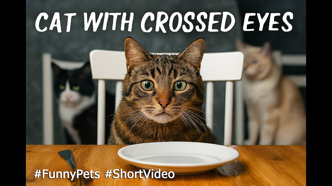 Crossed Eyes Cat Dinner Table