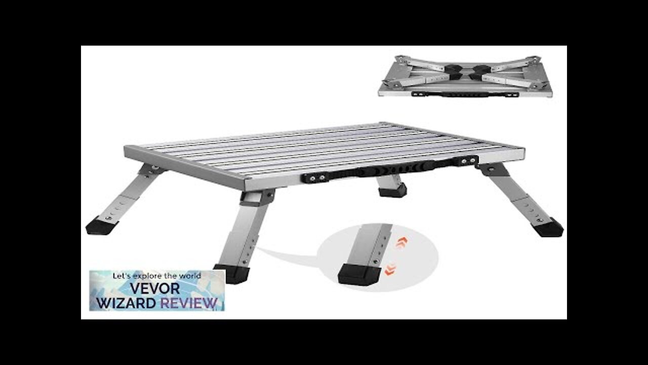 VEVOR RV Steps Aluminum Alloy Folding Platform Step Adjustable Height Portable Step Review