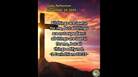 Daily Reflection November 14, 2025 #faith #bible #reflection