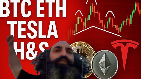 BITCOIN TRADES, ETH & CLOSING OUT TESLA TRADE H&S FORMING