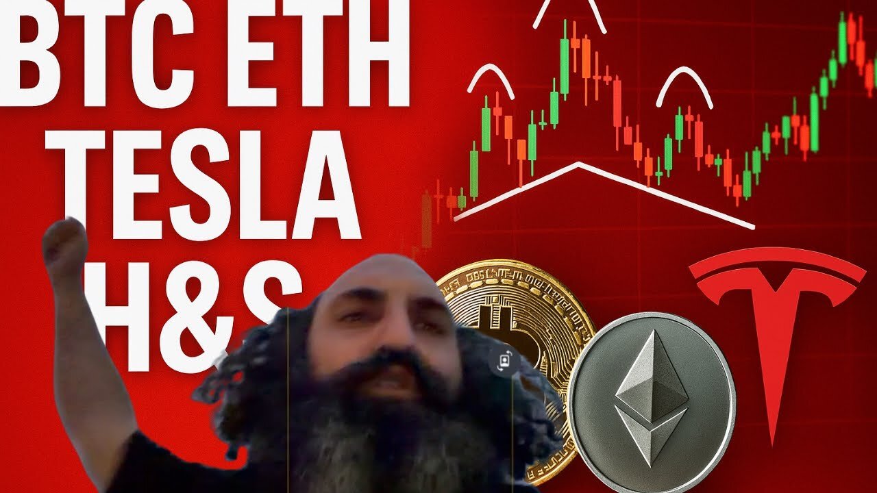 BITCOIN TRADES, ETH & CLOSING OUT TESLA TRADE H&S FORMING