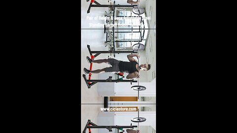 Pair of Height & Base Adjustable Steel Standing Barbell Holder Home Gym - Cicia Store