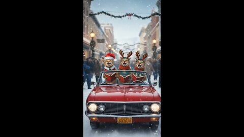 Christmas kittens driving