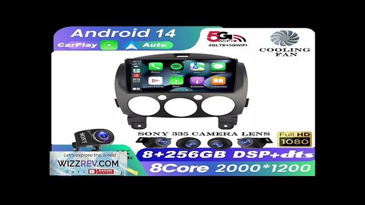 Android 14 Car Radio Multimedia Player For MAZDA 2 Mazda2 2007 2008 Review