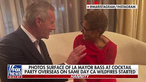 Photo Surfaces Of Los Angeles Mayor Karen Bass At A Cocktail Party On The Same Day The Fires Started