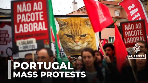 Portugal general strike: Tens of thousands protest against new labour law
