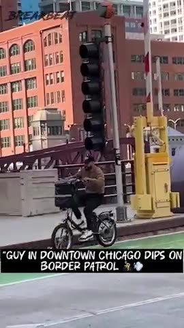An Illegal Alien jumps on a bike during an ICE chase and gets away for now