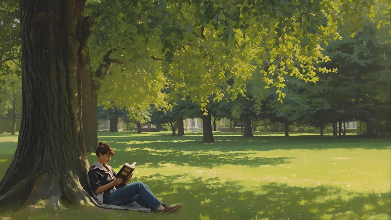 📖 Relaxing Park Vibes | Calm Music & Peaceful Reading