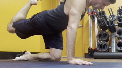 Naked, warrior balance