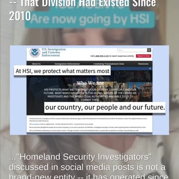 Fact Check: ICE Did NOT 'Rebrand' Themselves As HSI In October 2025 -- Division Existed Since 2010