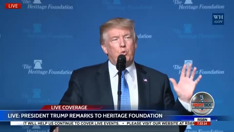 Trump: "Because as Ronald Reagan said, we believe in peace through strength"