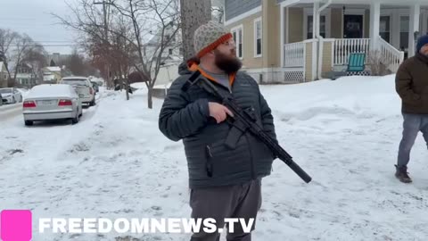 This is my neighborhood, Anti-ICE man with a rifle to protect my people in St. Paul