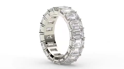 Elegant Emerald Eternity Band Ring - www.eternityus.com