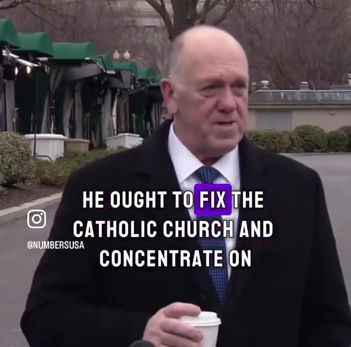 Border Czar Tom Homan has a message for the Pope