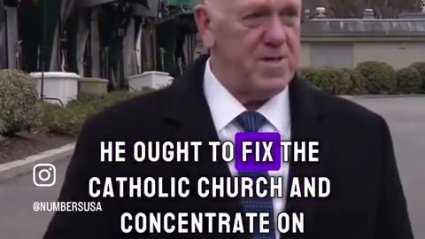 Border Czar Tom Homan has a message for the Pope
