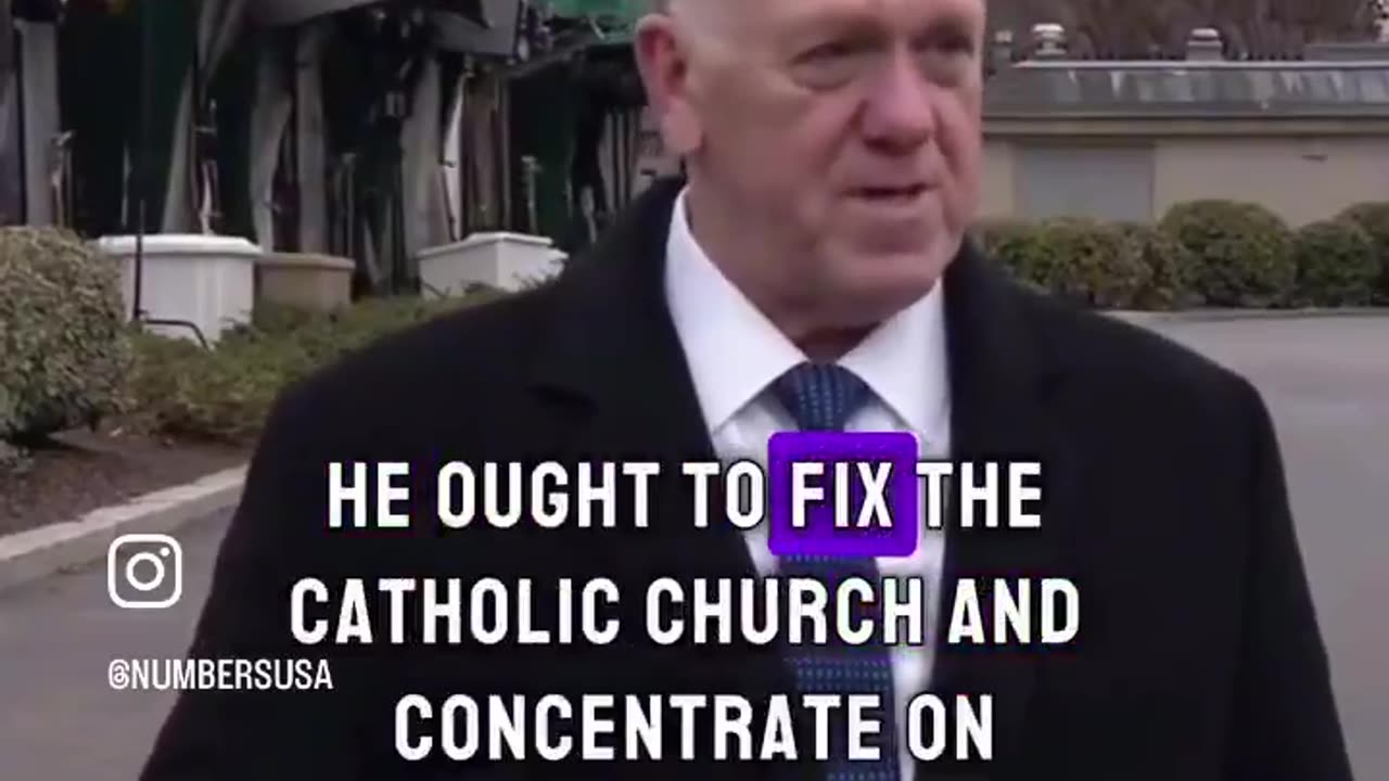 Border Czar Tom Homan has a message for the Pope