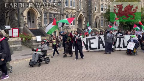 National March for Palestine, Park Place Cardiff Wales