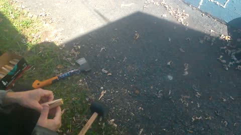 splitting little pieces of wood safely.