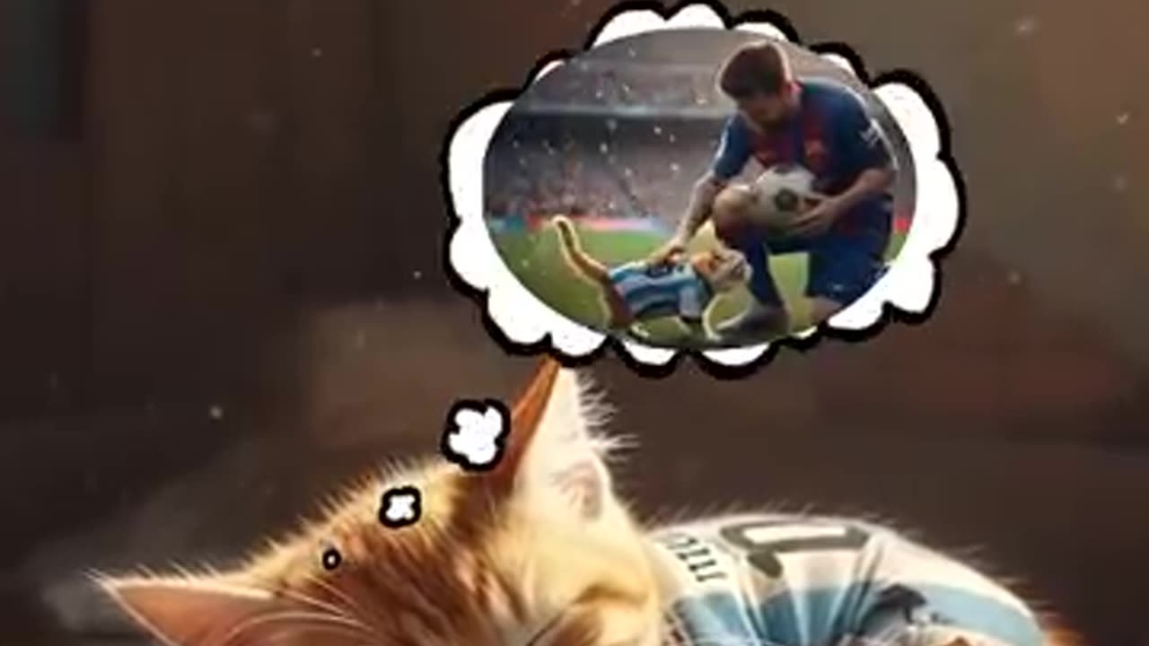 cat dreams to mmet MESSI
