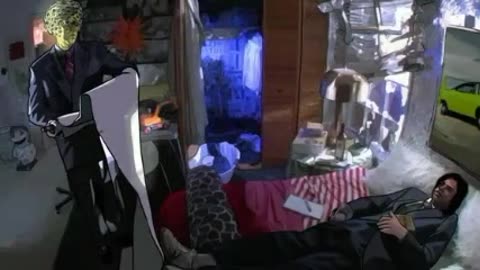 Frecks suicide scene from a Scanner Darkly cult film animation