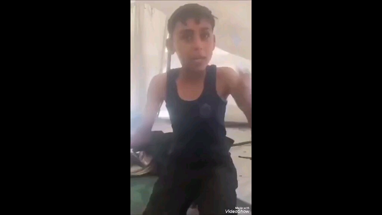 not starving Palestinian child dumbbells
