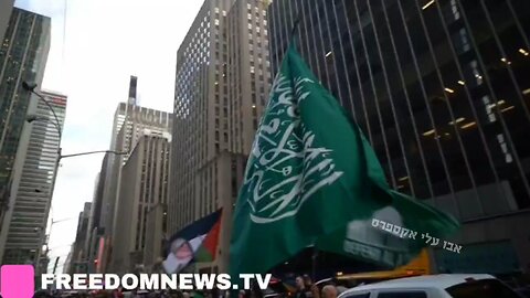 7 Oct 2025. Hamas flag in NYC.