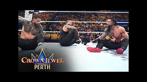 Roman Reigns berates The Usos after his loss to Bronson Reed Crown Jewel 2025 highlights