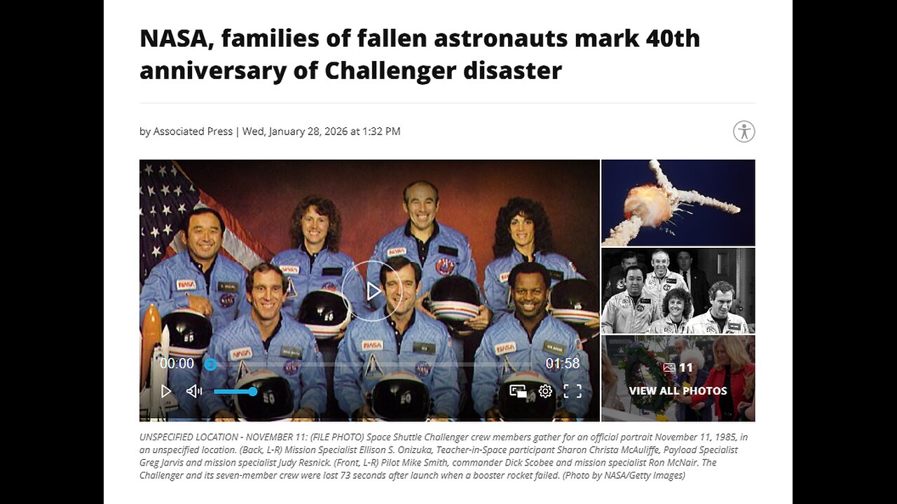 REMEMBERING CHALLENGER DISASTER 40 YEARS AFTER - POST PSYOP