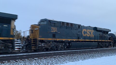 Final CSX Train of Day Heads East with a DPU