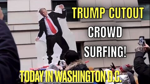 GOOD TIMES ARE HERE! Cardboard TRUMP Crowd Surfs in DC Today! 🏄‍♂️