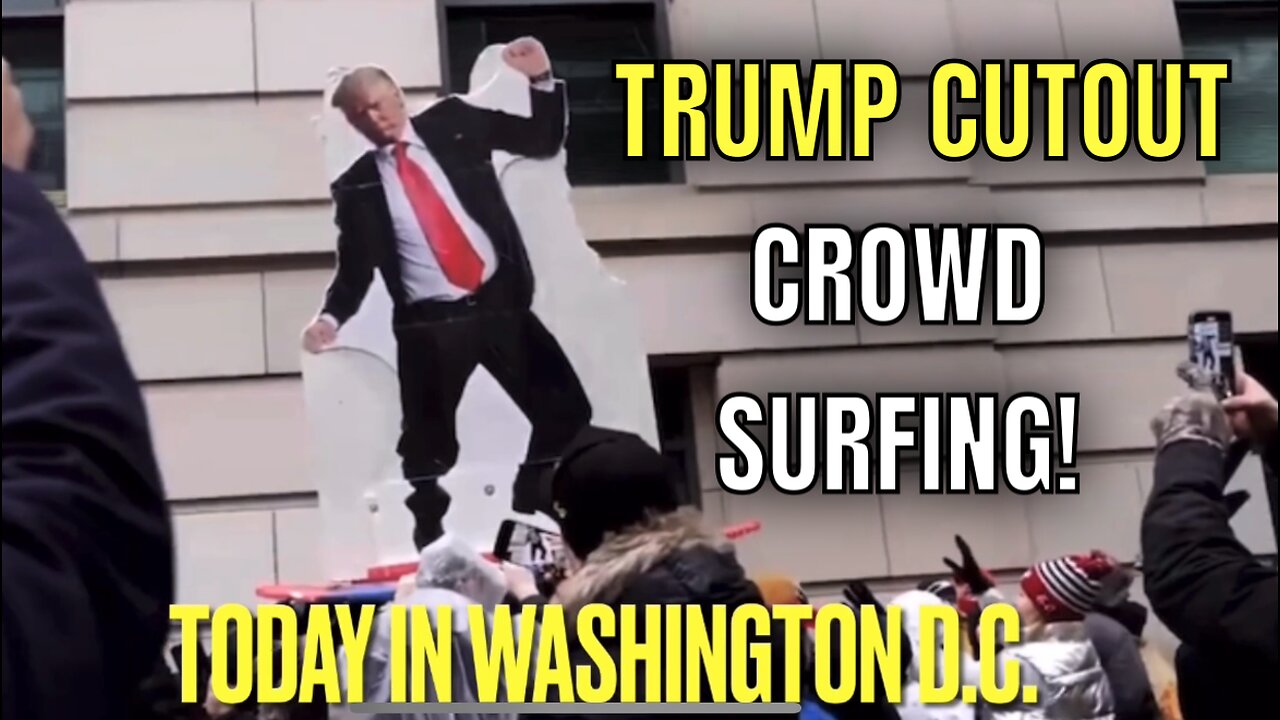 GOOD TIMES ARE HERE! Cardboard TRUMP Crowd Surfs in DC Today! 🏄♂️