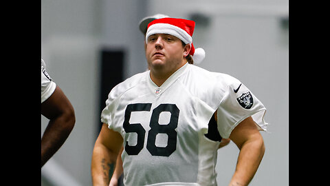 Las Vegas Raiders Jackson Powers Johnson feeling the Holiday Spirit