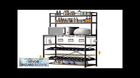 VEVOR Kitchen Baker's Rack Coffee Bar 6-Tier Microwave Oven Stand Bakers Rack Review