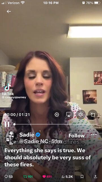 Everything she says is true. We should absolutely be very suss of these fires. Celebrity cover-up.