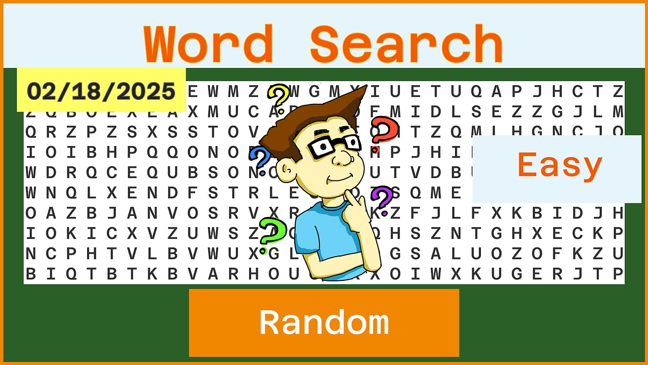 Word Search Easy - Random - 02/18/2025