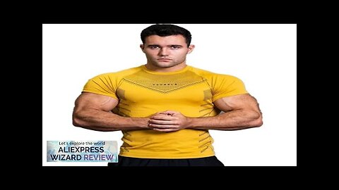 Gym Sports Fitness Training Clothes Men's T-shirts Quick breathable elastic tight clothing Review