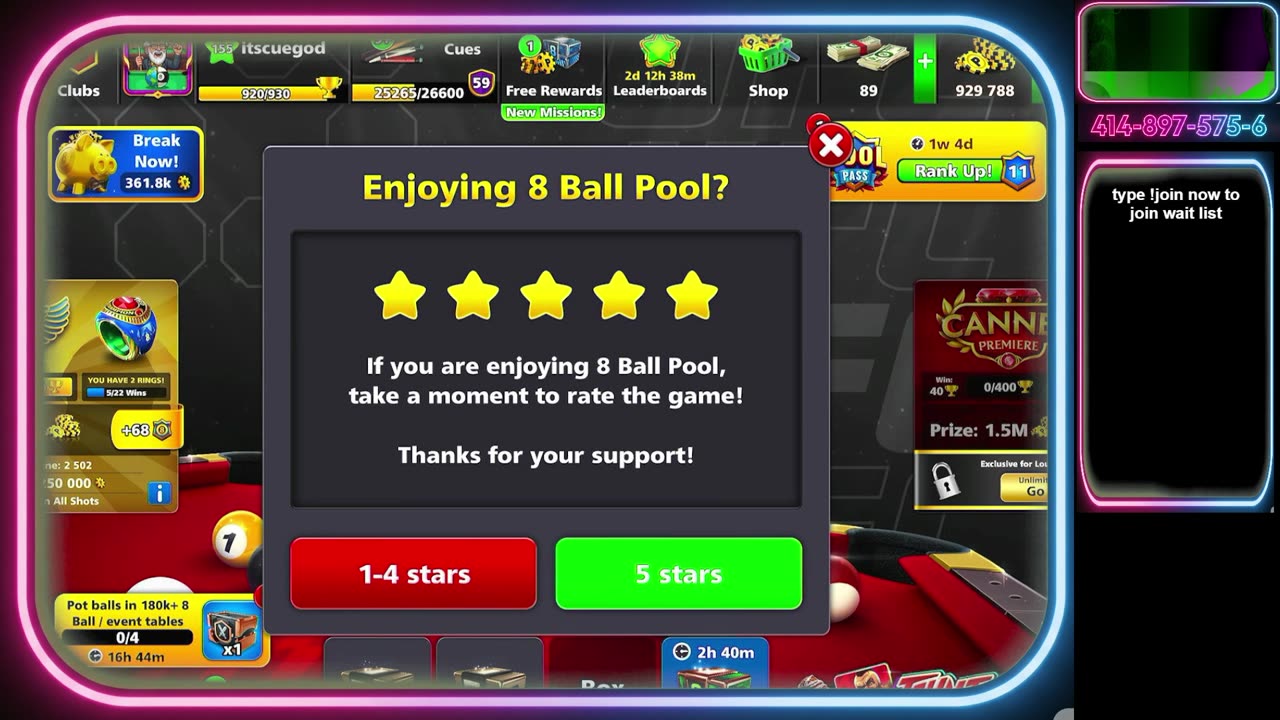 Live Stream 8 Ball Pool