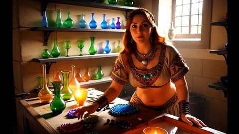 ✨ ¿Te atreves a entrar? Essunga, la Vendedora de Vidrios Encantados, te espera…. 🌿💎