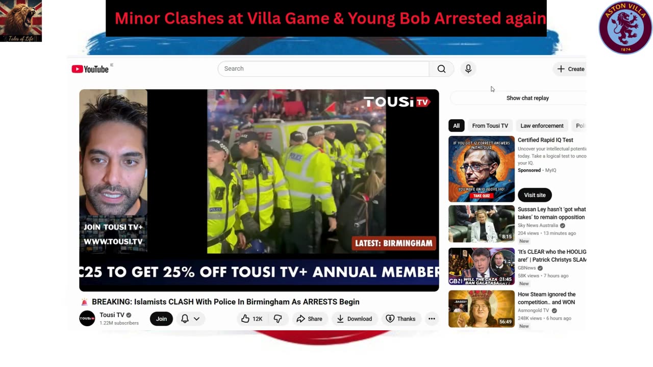 Minor Clashes at Villa Game & Young Bob Arrested again