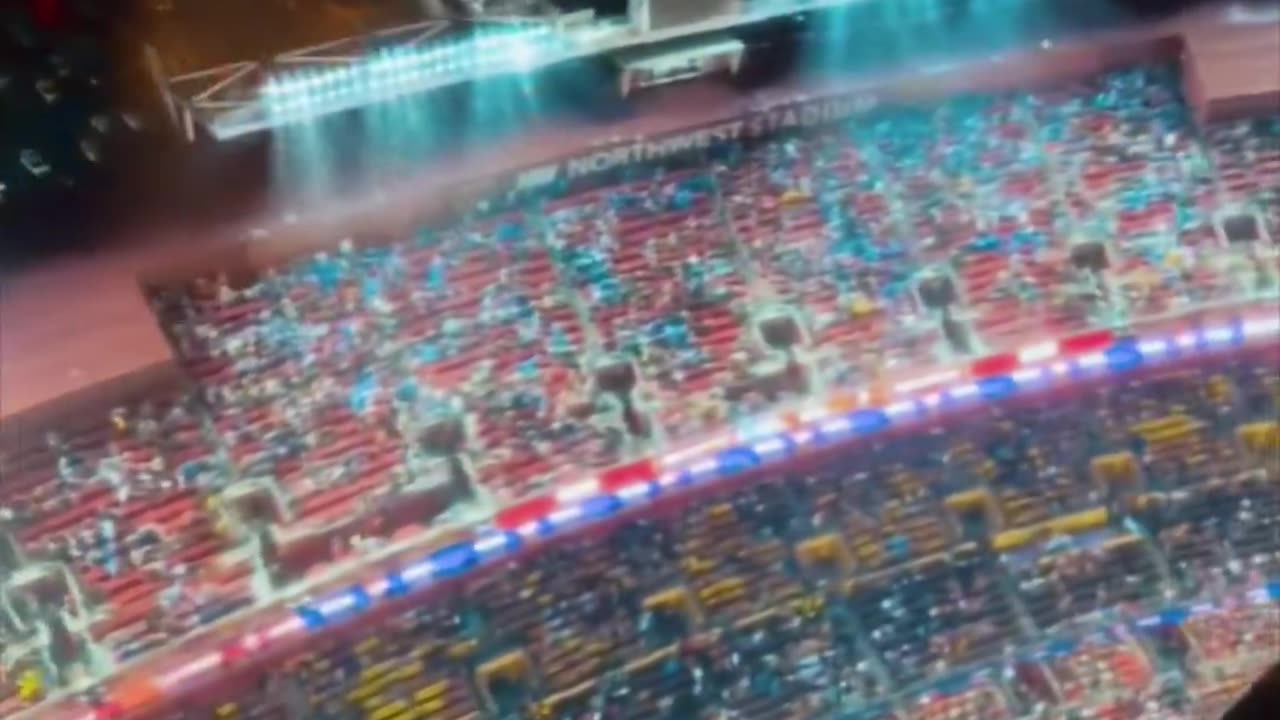 Marine One flies over the Washington Commanders game on the way back to the White House