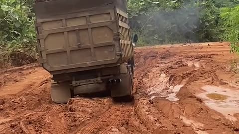 like this is an extreme road where palm oil trucks always pass