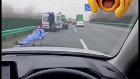 Patient fell out of moving ambulance