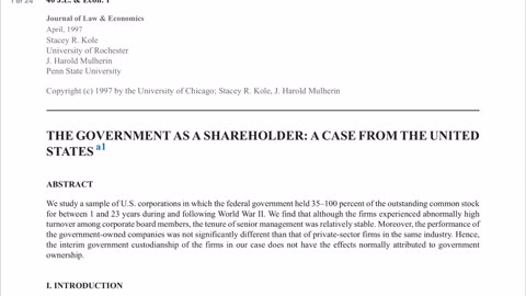 The United States as a share holder.