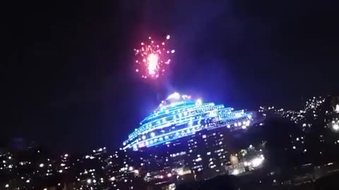 Venezuelan President Nicolas Maduro celebrates Christmas in the country with fireworks.